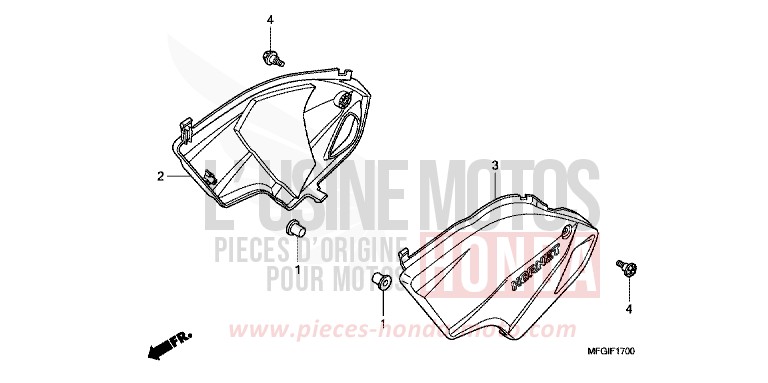 COUVERCLE LATERAL de Hornet ABS PEARL SIENA RED (R320) de 2010